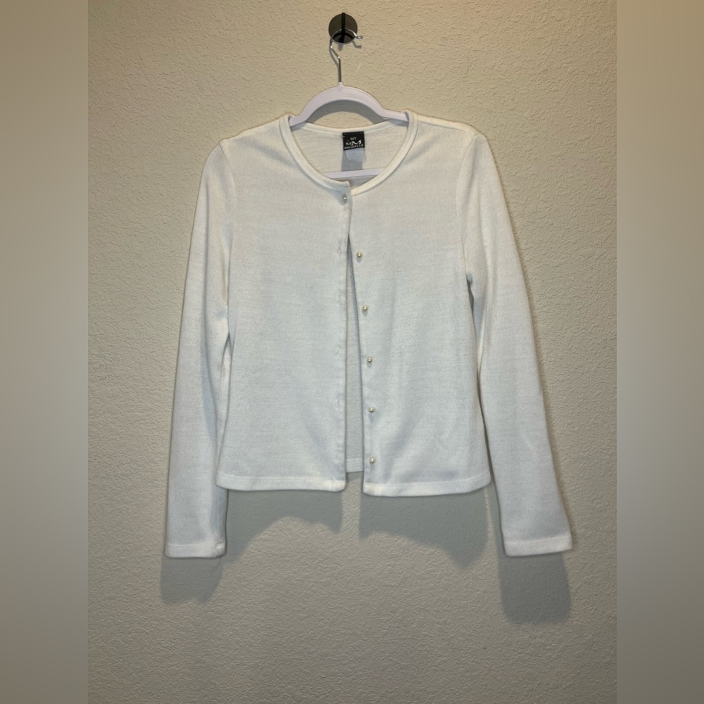 White Button Up Cardigan